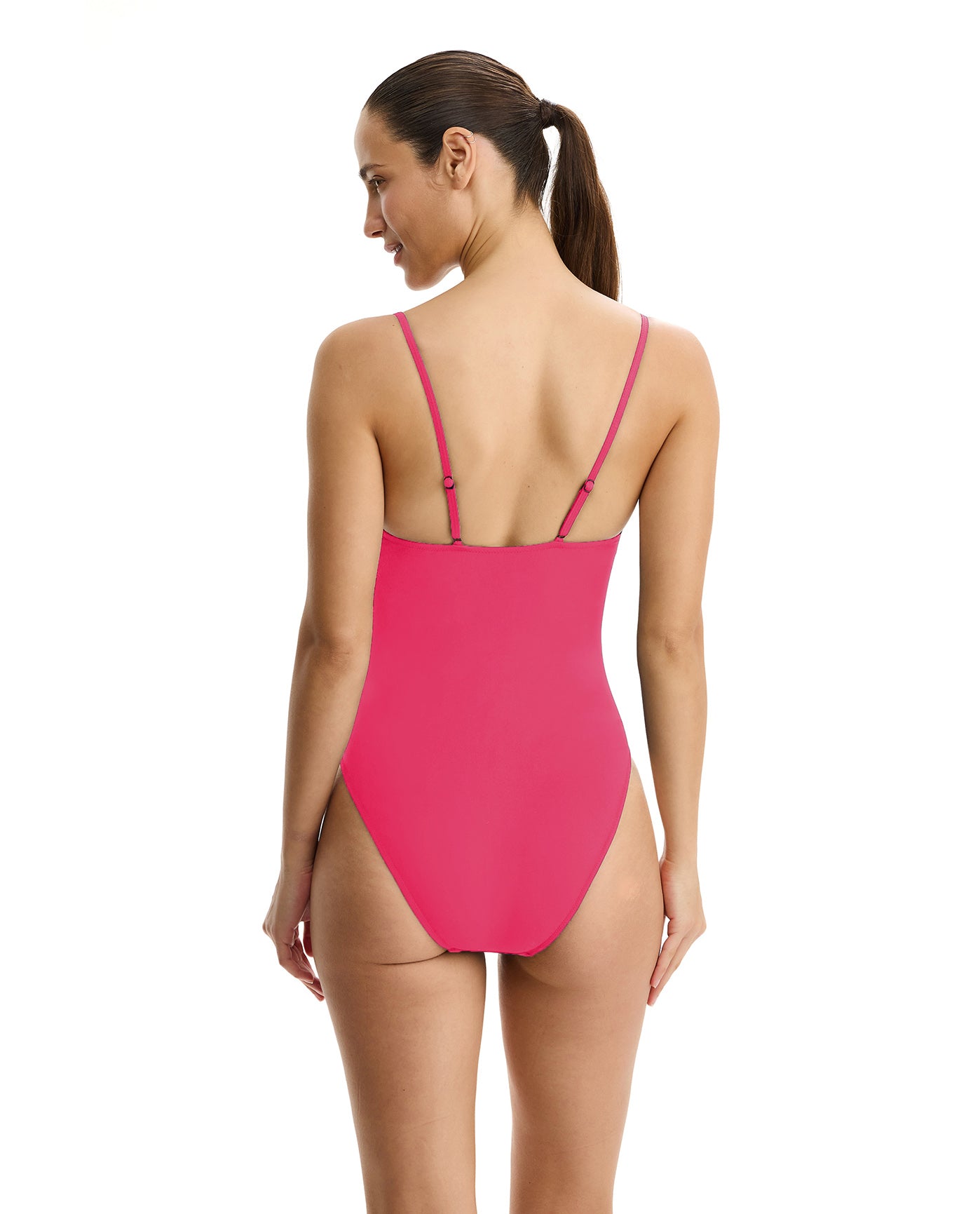 Tutti Frutti V-Neck One Piece-Magenta