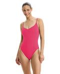 Tutti Frutti V-Neck One Piece-Magenta