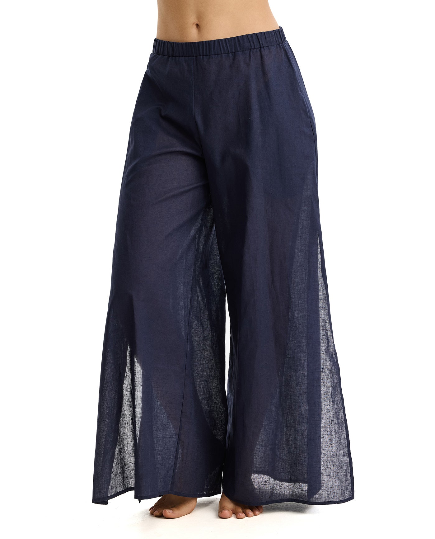 Tutti Frutti Linen Beach Pant Cover-Up -Navy