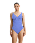 Tutti Frutti Twist Front V-Neck One Piece-Periwinkle