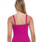 Back View Of Profile By Gottex Tutti Frutti D-Cup Scoop Neck Shirred Underwire Tankini Top | PROFILE TUTTI FRUTTI VIOLET