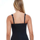 Back View Of Profile By Gottex Tutti Frutti E-Cup Scoop Neck Shirred Underwire Tankini Top | PROFILE TUTTI FRUTTI BLACK