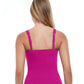 Back View Of Profile By Gottex Tutti Frutti E-Cup Scoop Neck Shirred Underwire Tankini Top | PROFILE TUTTI FRUTTI VIOLET
