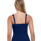Back View Of Profile By Gottex Tutti Frutti F-Cup Scoop Neck Shirred Underwire Tankini Top | PROFILE TUTTI FRUTTI NAVY
