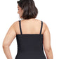 Back View Of Profile By Gottex Tutti Frutti Plus Size Sweetheart Underwire Tankini Top | PROFILE TUTTI FRUTTI BLACK