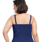Back View Of Profile By Gottex Tutti Frutti Plus Size Sweetheart Underwire Tankini Top | PROFILE TUTTI FRUTTI NAVY
