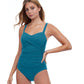 Front View Of Profile By Gottex Tutti Frutti D-Cup Underwire One Piece Swimsuit | PROFILE TUTTI FRUTTI TEAL