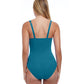 Back View Of Profile By Gottex Tutti Frutti D-Cup Underwire One Piece Swimsuit | PROFILE TUTTI FRUTTI TEAL