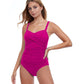 Front View Of Profile By Gottex Tutti Frutti D-Cup Underwire One Piece Swimsuit | PROFILE TUTTI FRUTTI VIOLET