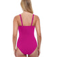 Back View Of Profile By Gottex Tutti Frutti E-Cup Scoop Neck Shirred Underwire One Piece Swimsuit | PROFILE TUTTI FRUTTI VIOLET