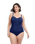 Tutti Frutti Plus Size Sweetheart Neck Shirred One Piece Swimsuit