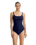 Tutti Frutti Shirred Peasant Tankini Top -Navy