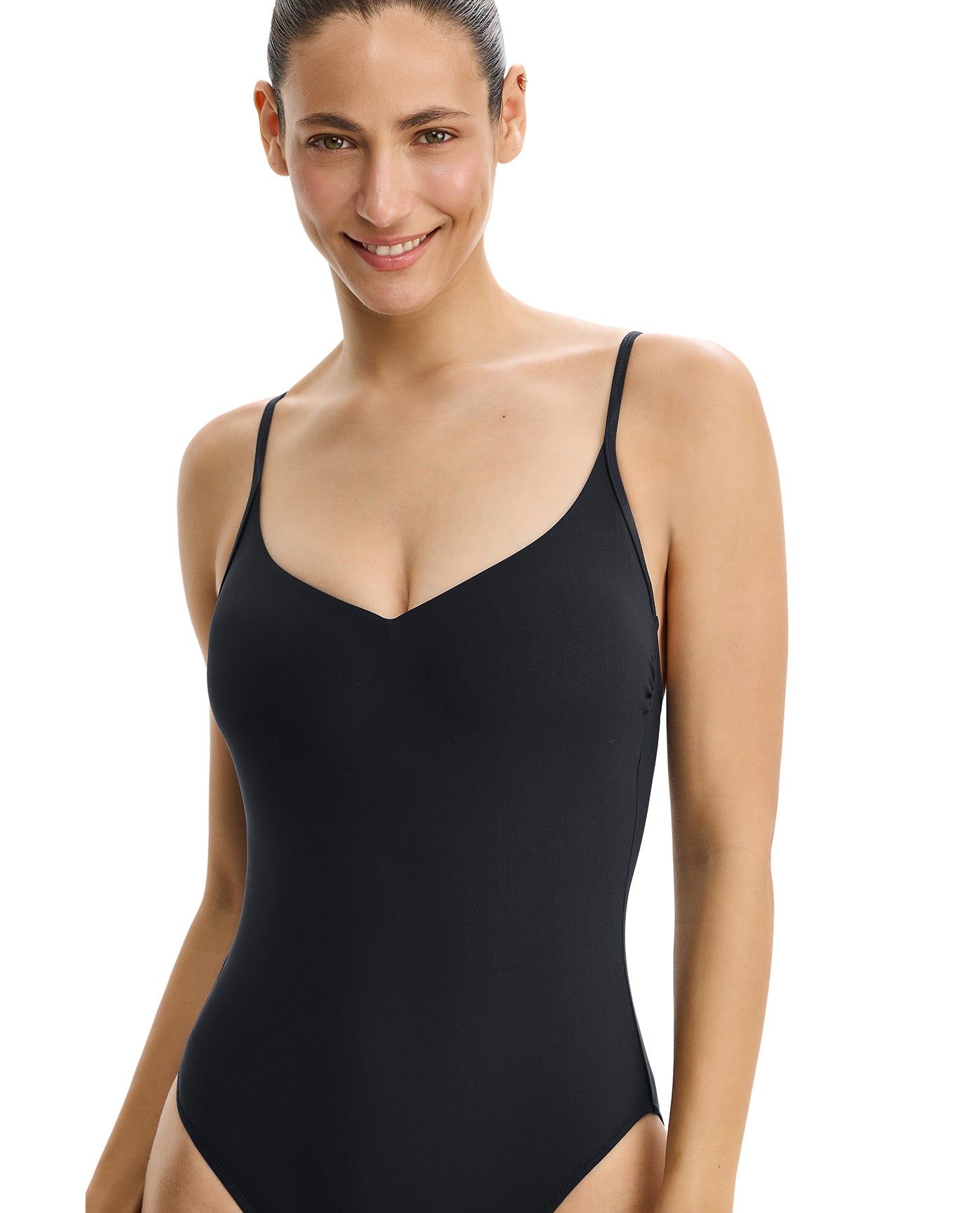 Tutti Frutti V-Neck One Piece-Black