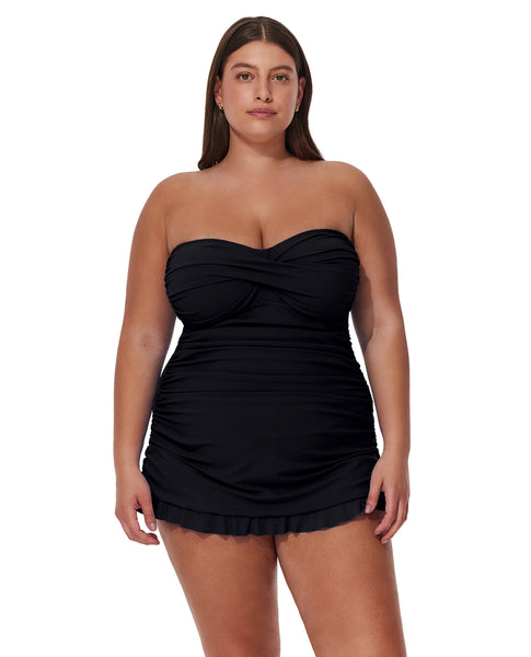Profile by Gottex Women's Tutti Frutti Plus Size Bandeau Swimdress Swimsuit