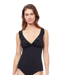 Tutti Frutti D Cup V Neck Frill Tankini Top