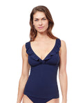 Tutti Frutti D Cup V Neck Frill Tankini Top