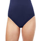Front View Of Profile By Gottex Tutti Frutti Extra High Waist Bikini Bottom | PROFILE TUTTI FRUTTI NAVY