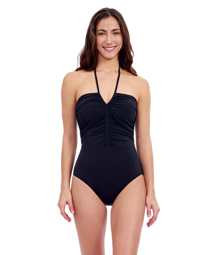 Profile By Gottex Tutti Frutti Bandeau One Piece Swimsuit | Profile Tutti Frutti Black