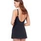 Back View Of Profile By Gottex Tutti Frutti V-Neck Tie Knot Skirted One Piece Swimsuit | PROFILE TUTTI FRUTTI BLACK