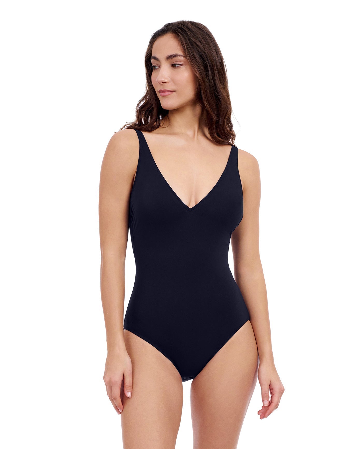Tutti Frutti V-Neck One Piece-Black