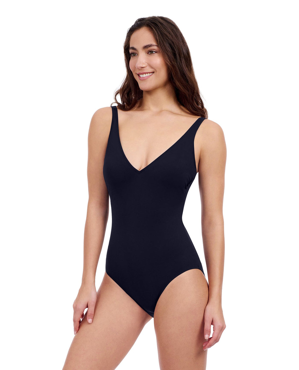 Profile by Gottex Tutti Frutti V-Neck One Piece-Black 
