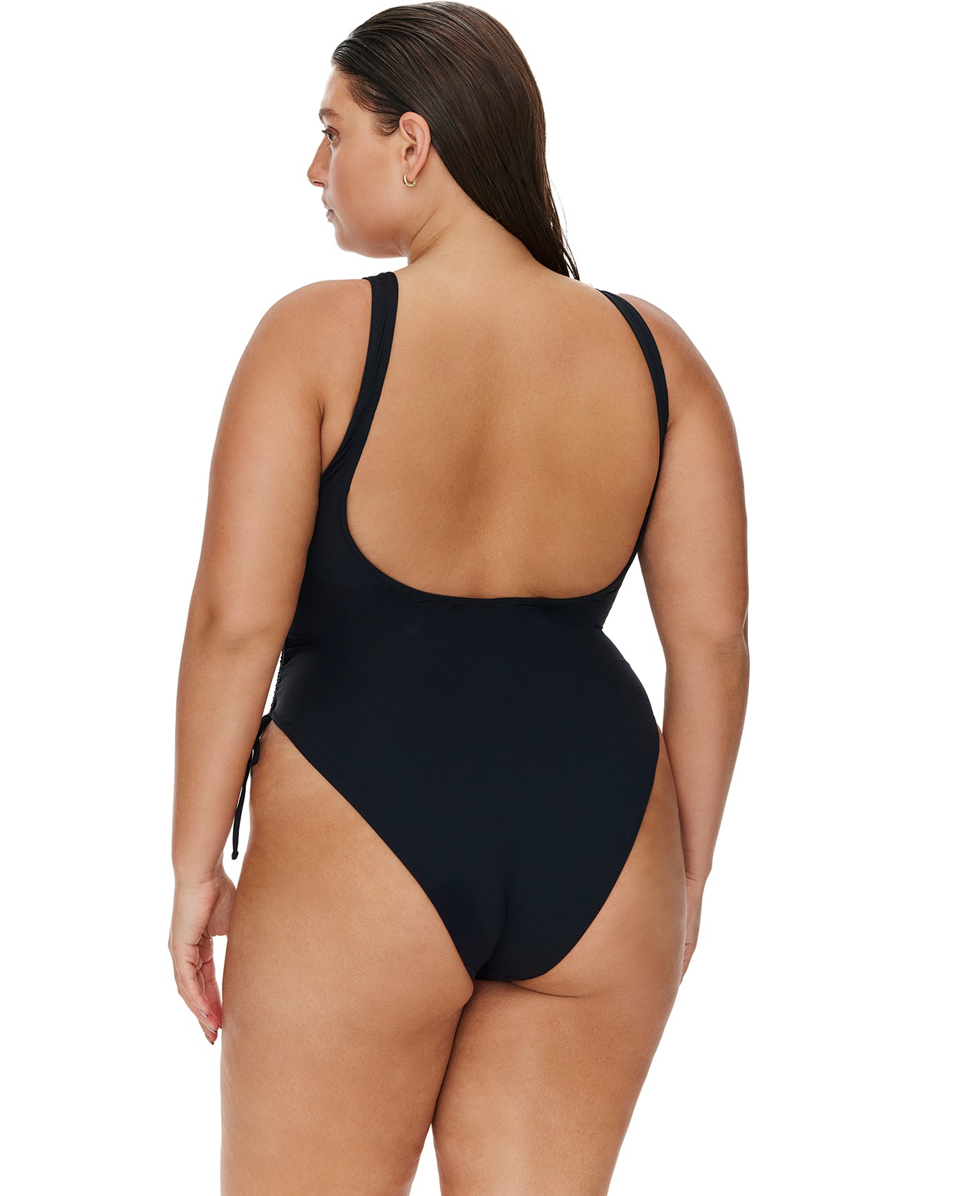Midnight Scoop Neck Adjustable One Piece -Black