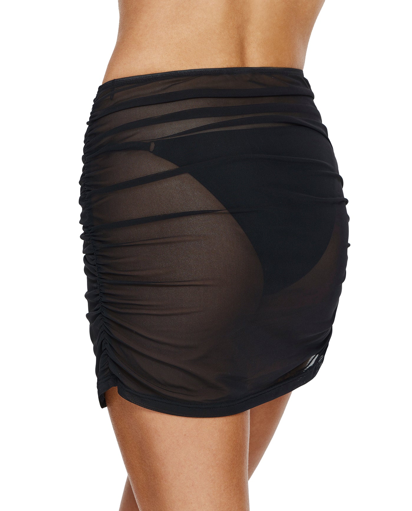 Midnight Mesh Skirt Cover-Up-Black