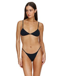 Midnight V-Neck Bikini Top-Black