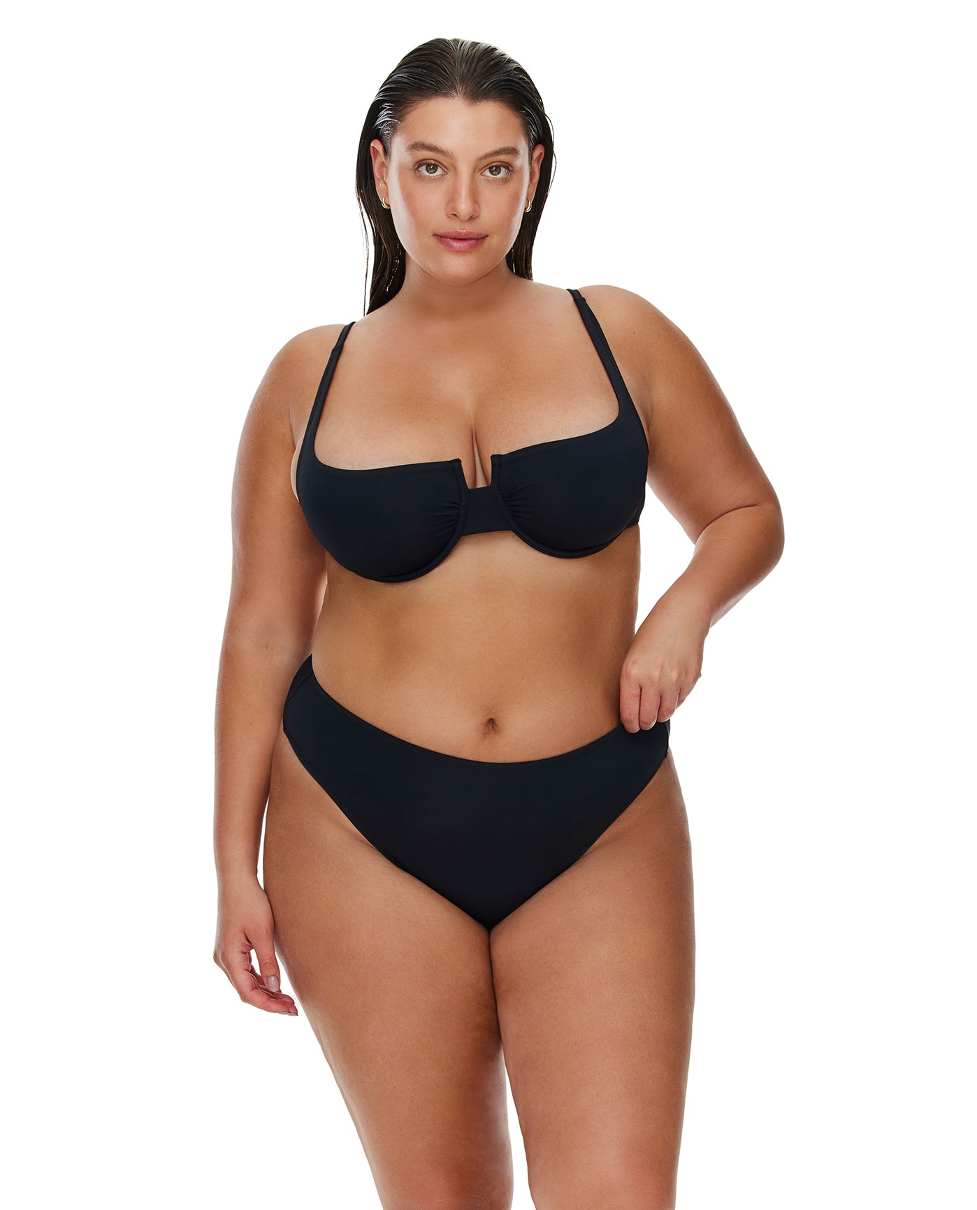 Midnight Underwire Bikini Top-Black