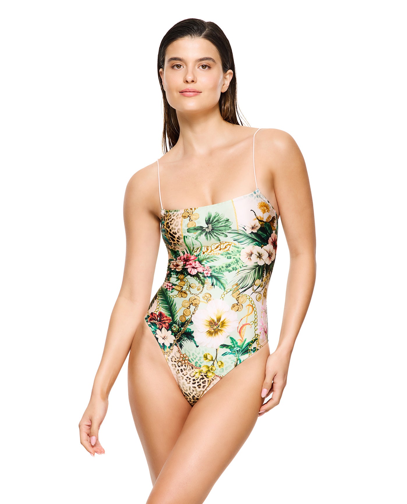 Jungle Treasure Open Back One Piece -Multi
