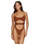 Combinaison découpée Retro Jungle - Multicolore/brun