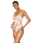 Nostalgic Bloom Underwire One Piece-Brown haze