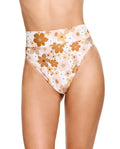 Nostalgic Bloom Ultra High Waist Bikini Bottom-Brown haze