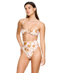 Nostalgic Bloom Bandeau Bikini Top-Brown haze
