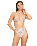 Love Notes Reversible Triangle Bikini Top-Cream brown