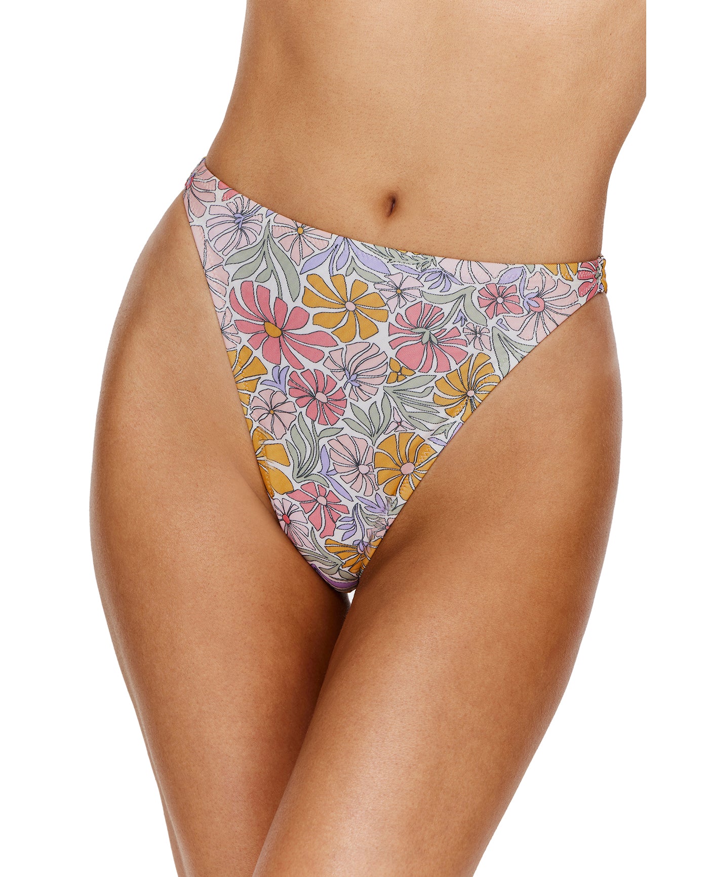 Soft Bloom High Waist Bikini Bottom -Multi