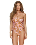 Summer Memories Bandeau One Piece -Pink/brn