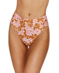 Bas de bikini taille haute Summer Memories - Rose/marron