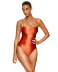 Satin Royale Open Back One Piece-Spice