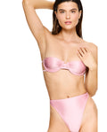 Satin Royale Underwire Bandeau Bikini Top-Light pink