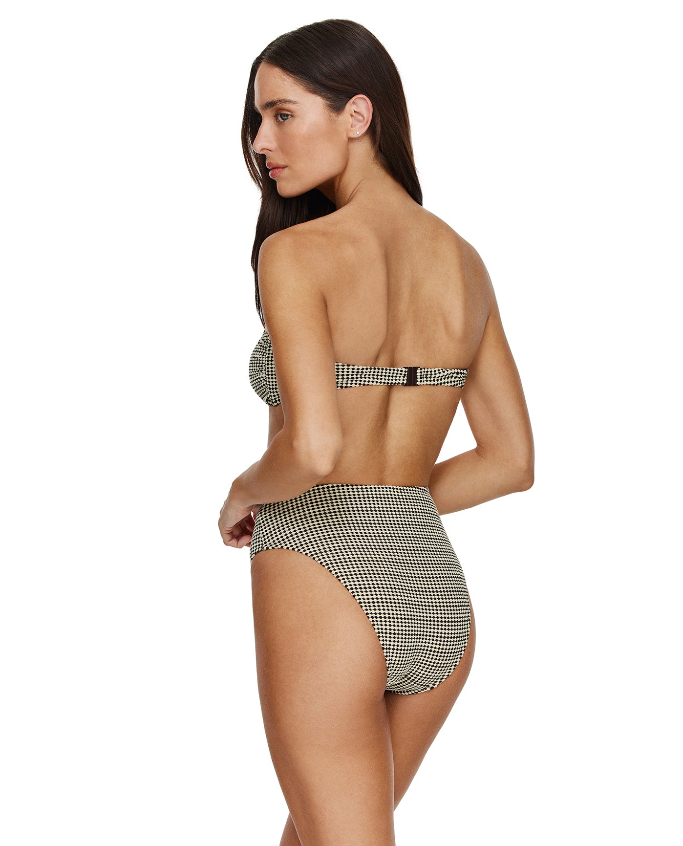 Sandy Beach Textured Bandeau Bikini Top -Multi/brn