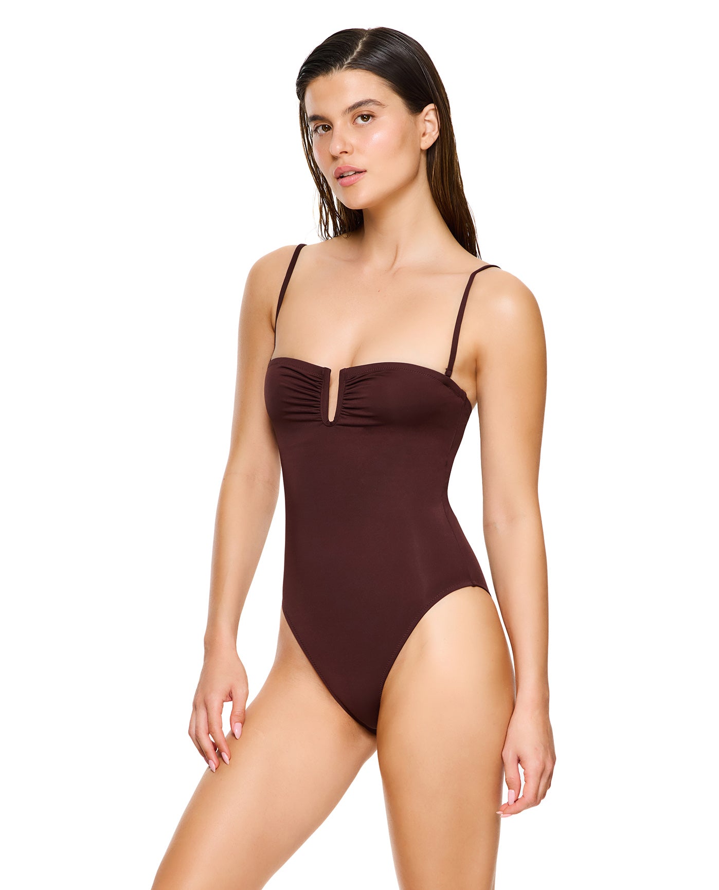 Vacay Mode Bandeau One Piece-Brown