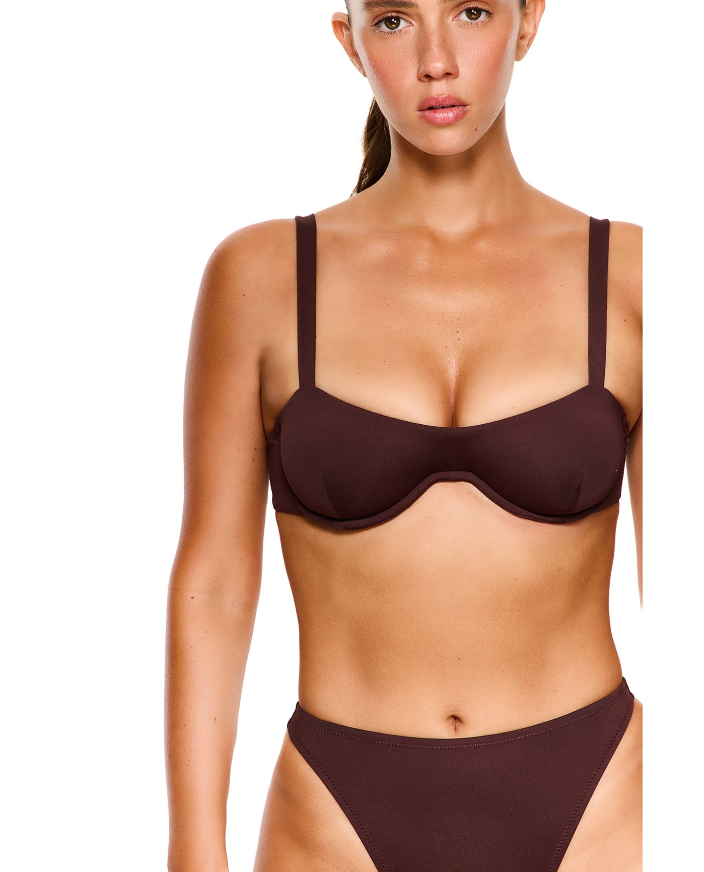 Vacay Mode Underwire Bikini Top-Brown