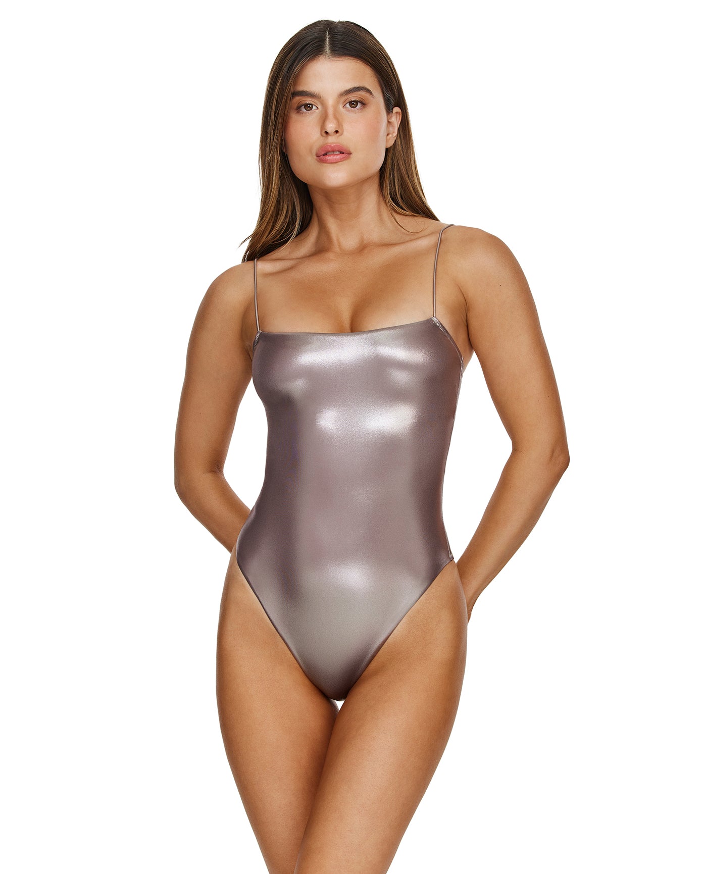 Shine Bright Scoop Neck One Piece -Grey