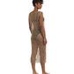 Back View Of Rhinestone Mesh Cover-Up Dress | beige-270