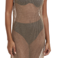 Front View Of Rhinestone Mesh Cover-Up Dress | beige-270