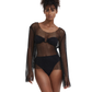 Rhinestone Mesh Cover-Up Top