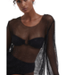 Rhinestone Mesh Cover-Up Top