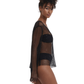 Rhinestone Mesh Cover-Up Top