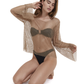 Rhinestone Mesh Cover-Up Top
